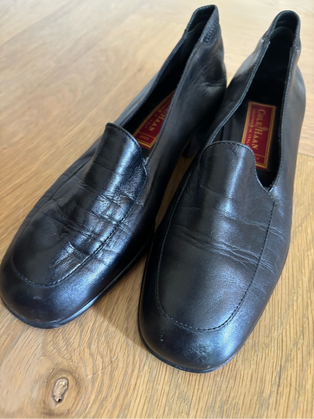 Cole Haan Black Leather Slip-On Loafers — Classic Style